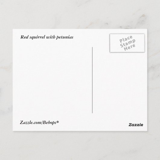 ムラサキツメクサとニシキギツネ ポストカード (裏面)