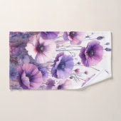 ムラサキハイビスカス・フラワーズ・ウォーターカラー バスタオルセット (ハンドタオル)