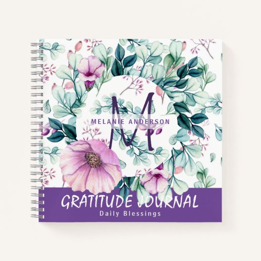 ムラサキハッカの花 感謝の祝福日記 ノートブック (正面)