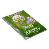 ムラサキバネギの花付きビーやる気を起こさせる ノートブック (右側)