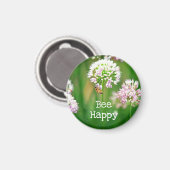 ムラサキバネギの花付きビーやる気を起こさせる マグネット (正面/裏面)