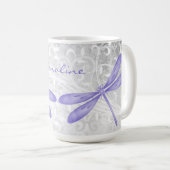 ムラサキパーソナライズされたコーヒーマグ コーヒーマグカップ (正面右)