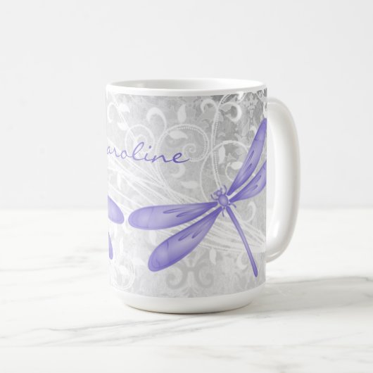 ムラサキパーソナライズされたコーヒーマグ コーヒーマグカップ (正面右)