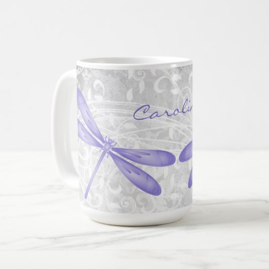 ムラサキパーソナライズされたコーヒーマグ コーヒーマグカップ (正面左)
