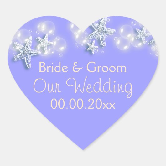 ムラサキヒトデビーチ記念日 ハートシール (正面)