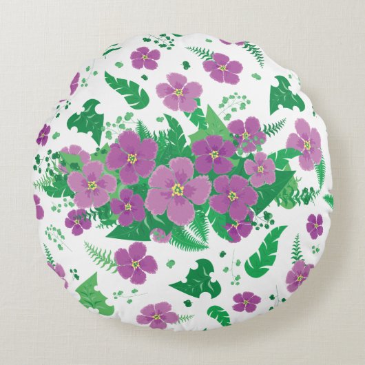 ムラサキヒビスカス ラウンドクッション (正面)