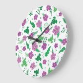 ムラサキヒビスカス ラージ壁時計 (傾斜)