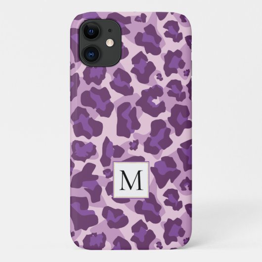 ムラサキヒョウアニマルプリントとモノグラム Case-Mate iPhoneケース (裏面)