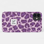 ムラサキヒョウアニマルプリントとモノグラム Case-Mate iPhoneケース (裏面(横))