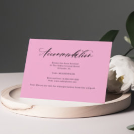 ムラサキピンク手書き宿泊施設 エンクロージャーカード