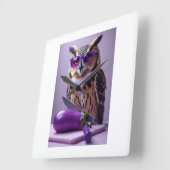 ムラサキフクロウクロック スクエア壁時計 (傾斜)