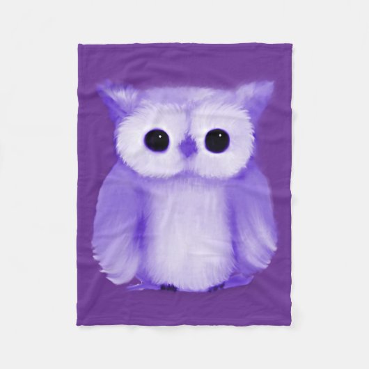 ムラサキフクロウ フリースブランケット (正面)