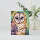 ムラサキフクロウ ポストカード (スタンド正面)