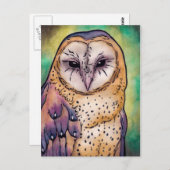 ムラサキフクロウ ポストカード (正面/裏面)