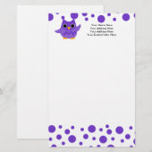 ムラサキフクロウ 便箋 (正面/裏面)