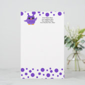 ムラサキフクロウ 便箋 (スタンド正面)