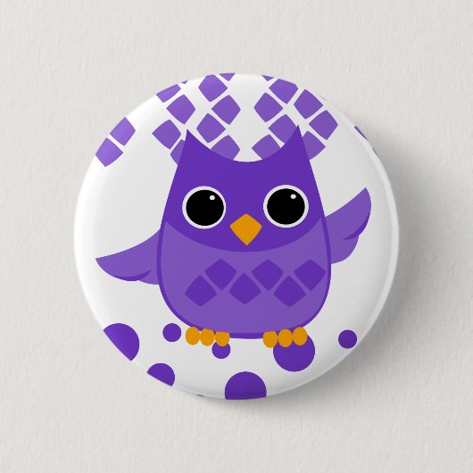 ムラサキフクロウ 缶バッジ (正面)