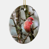 ムラサキマシコ セラミックオーナメント (右)