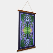 ムラサキムラメ抽象芸術ネギ花オルトンアート 吊り下げ型タペストリー (傾斜あり)