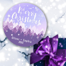 ムラサキメリークリスマス雪の森 ラウンドシール