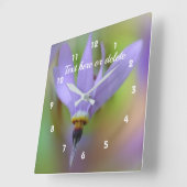 ムラサキユリパーソナライズされた花 スクエア壁時計 (傾斜)