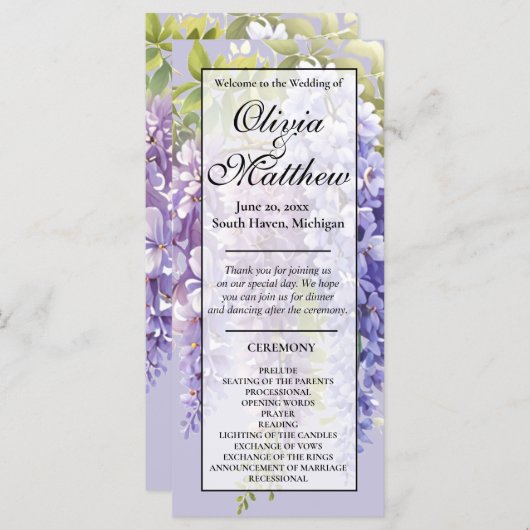 ムラサキ色のフローラ結婚藤 (正面/裏面)