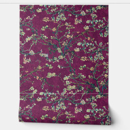 ムラサキ色の背景に描かれたゴッホの「アーモンドの花」 壁紙