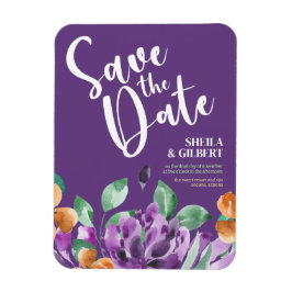 ムラサキ キイロの花 Save The Date マグネット