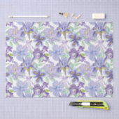 ムラサキ キイロイリス 花の水彩画 薄葉紙 (クラフト)