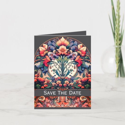 ムラスタイルのフラットなSave The Date折りたたみカード 案内状 (正面)