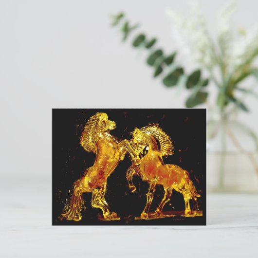 ムラーノイタリアのガラスの馬 ポストカード (スタンド正面)