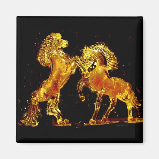 ムラーノイタリアのガラスの馬 マグネット (正面)