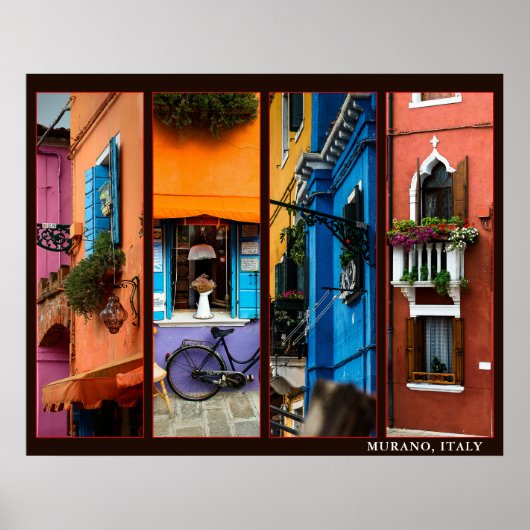ムラーノ,イタリア4フォトコラージュカスタム ポスター (正面)