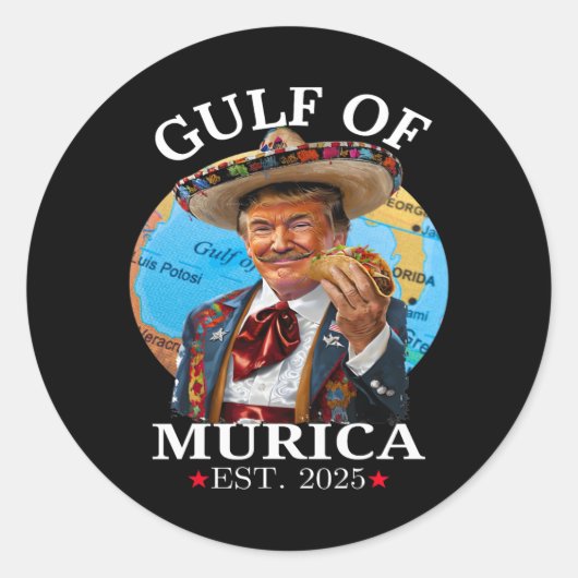 ムリおもしろいカ湾Est 2025トランプme ラウンドシール (正面)