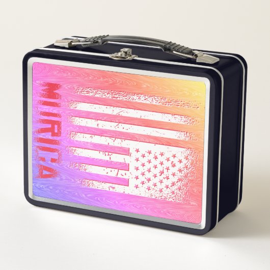 ムリカ国旗デザイン メタルランチボックス (正面)