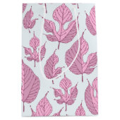 ムリコンテンポラリーー葉リーパターン媒体ギフトB ミディアムペーパーバッグ (正面)