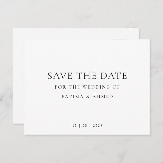 ムリミニマルス結婚教徒の写真以外の日付を保存 案内ポストカード (正面/裏面)