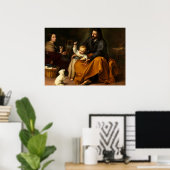 ムリロの小さな鳥を持つ聖家族 ポスター (ホームオフィス)