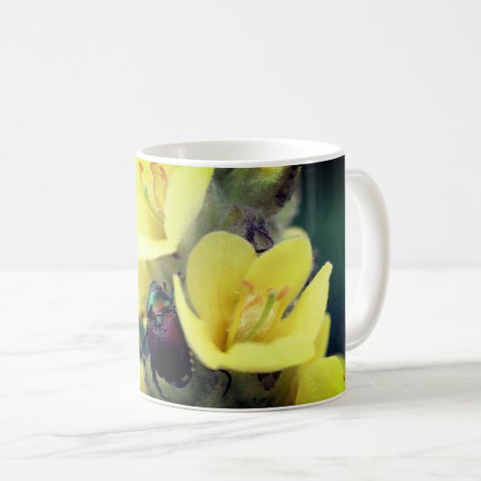 ムリンの花の甲虫パーソナライズされた コーヒーマグカップ (正面右)