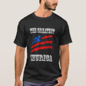 ムリ素晴らしカ労働日アメリカ国旗America Gift Tシャツ (正面)