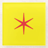 ムルギディニングウェアクリムゾンスター ガラスコースター (正面)