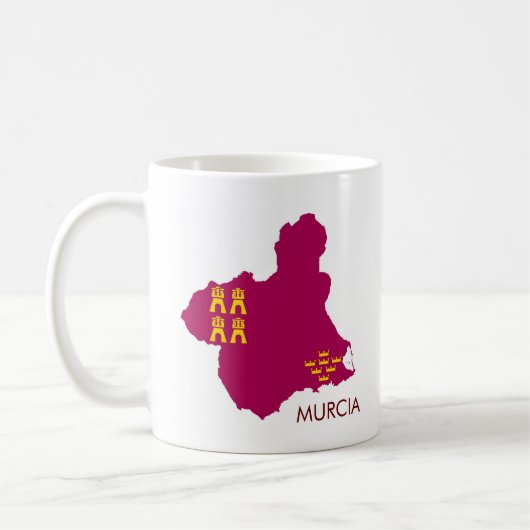 ムルシアの地図/国旗 コーヒーマグカップ (左)