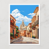 ムルシアスペインアートヴィンテージトラベルイラストレーション ポストカード (正面)