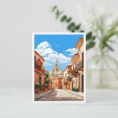 ムルシアスペインアートヴィンテージトラベルイラストレーション ポストカード (スタンド正面)