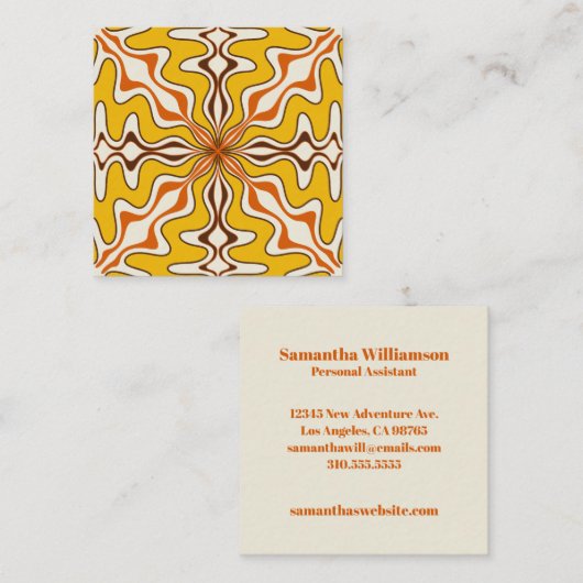 ムルシアレトロスペインのタイル抽象芸術 スクエア名刺 (正面/裏面)