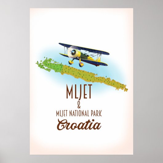 ムルジェット国立公園のクロアチアの地図 ポスター (正面)