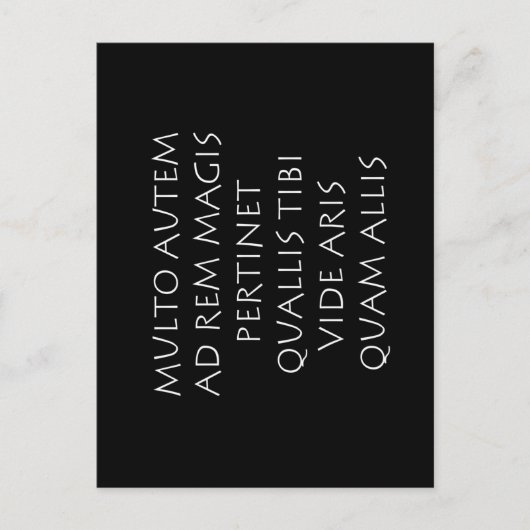 ムルトオーテムとレムmagis pertinet quallis tibi ポストカード (正面)