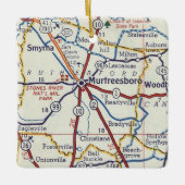 ムルフリーズボロヴィンテージの地図 セラミックオーナメント (正面)