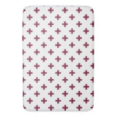 ムルベリーポルカが白に交差 バスマット (正面縦)