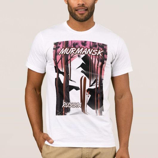 ムルマンスクロシアの旅行ポスター Tシャツ (正面)
